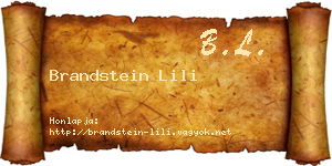 Brandstein Lili névjegykártya